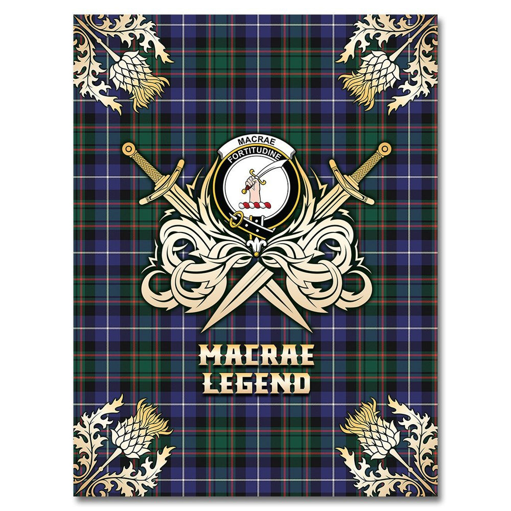 Clan MacRae Hunting Modern Tartan Gold Courage Symbol Blanket YQ42 Clan MacRae Tartan Today   