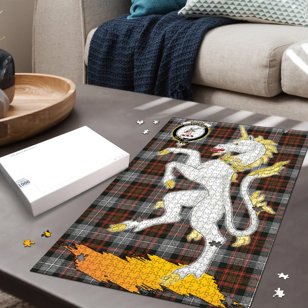 Clan MacRae Hunting Weathered Tartan Crest Unicorn Scotland Jigsaw Puzzles Gift For Family FQ83 Clan MacRae Tartan Today   