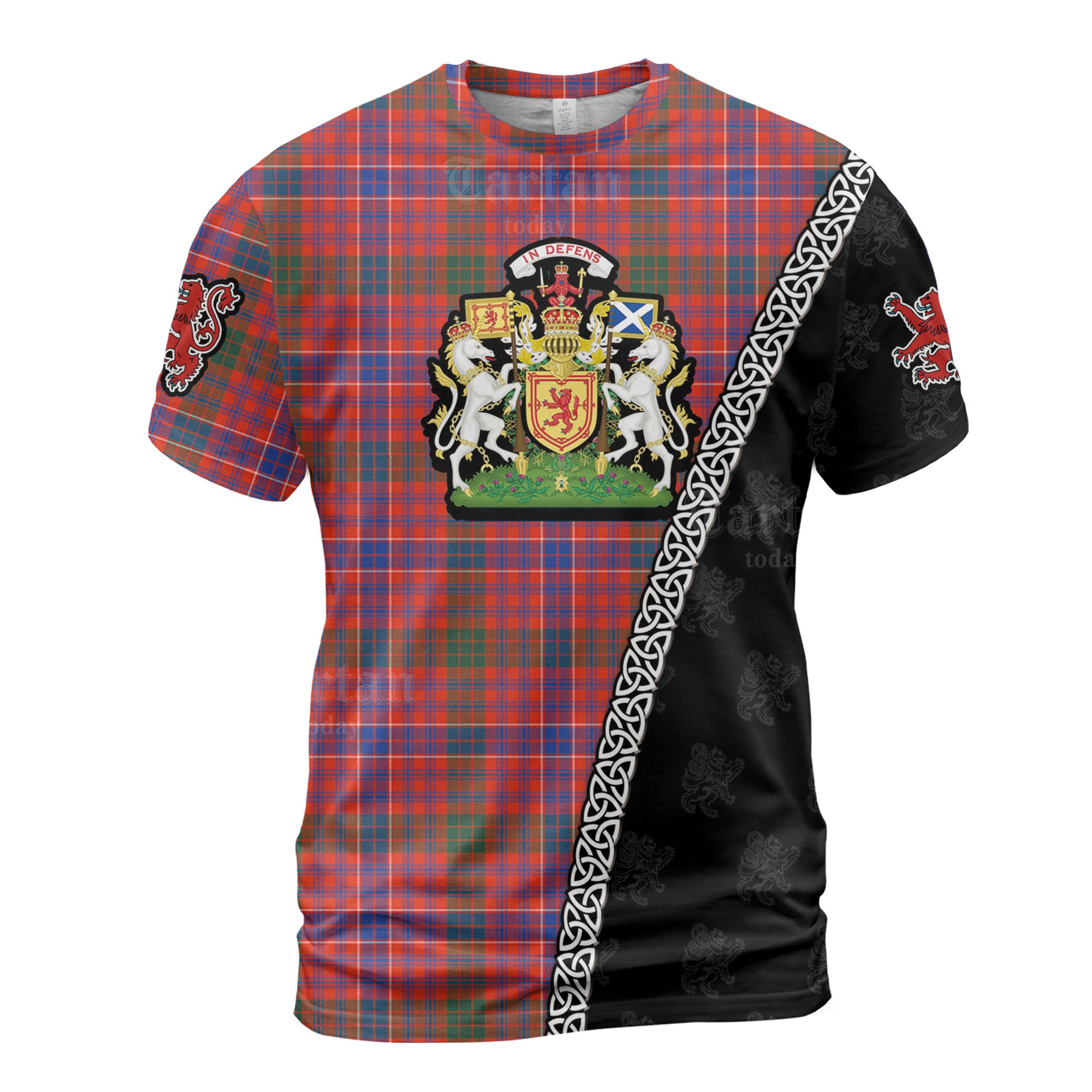 Personalized Clan MacRae Ancient Tartan Shirt with Scotland Coat of Arms & Custom Name GB94