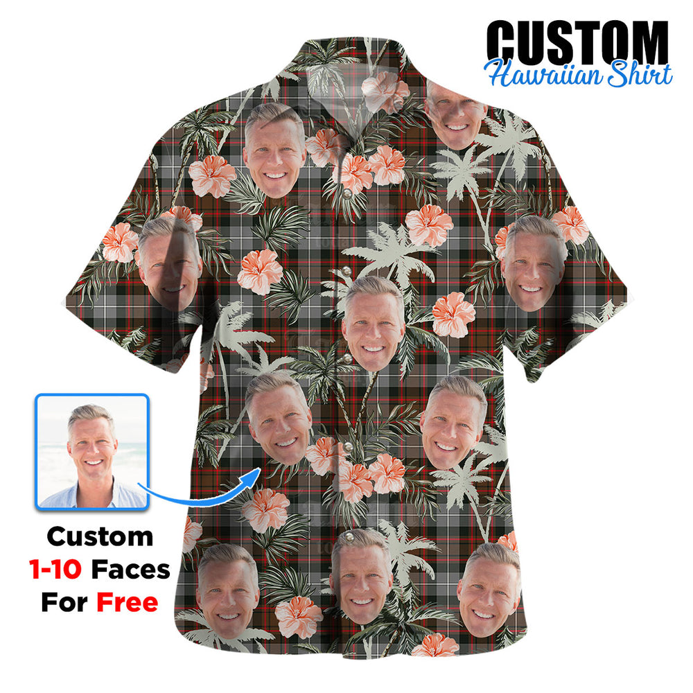 Clan MacRae Hunting Weathered Tartan Custom Face Hawaiian Shirt – Unisex Gift for Family Members, Summer Party OD93 MacRae Hunting Weathered Tartan Tartan Hawaii Shirt