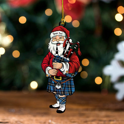 Personalized Clan MacRae of America Ancient Tartan Santa Ornament – Custom Acrylic Christmas Decoration RV98
