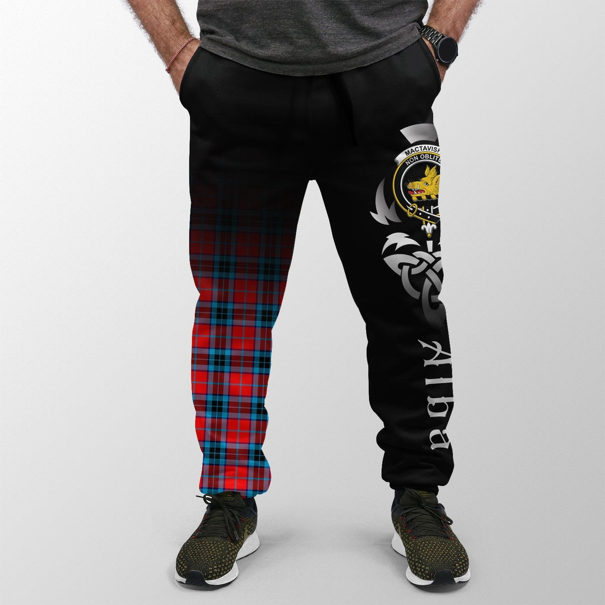 Clan MacTavish Modern Tartan Crest Jogger Sweatpants  Alba Celtic Style PS61 Clan MacTavish Tartan Today   