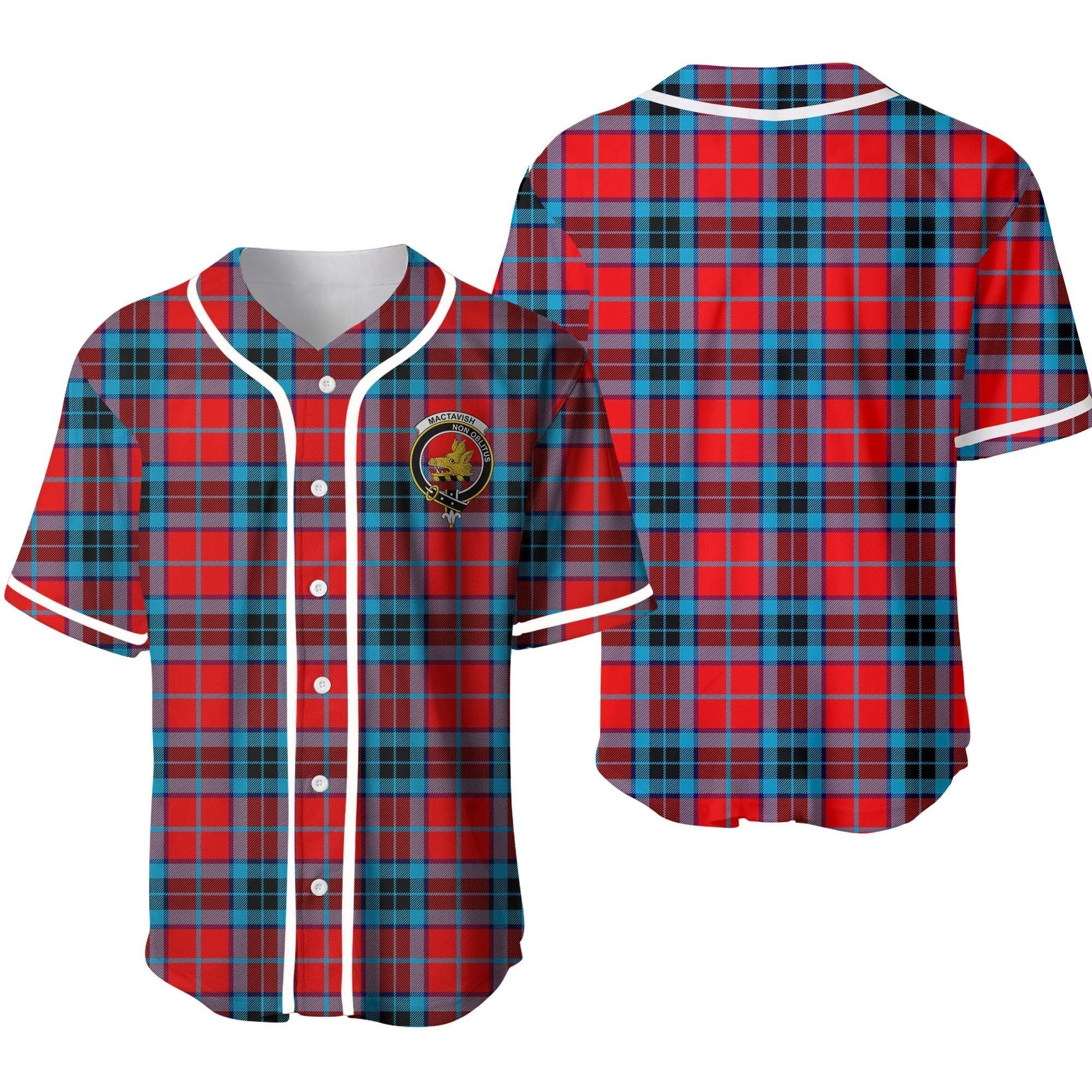 Clan MacTavish Tartan Unisex Baseball Jersey KQ68MG39 Clan MacTavish Tartan Today   