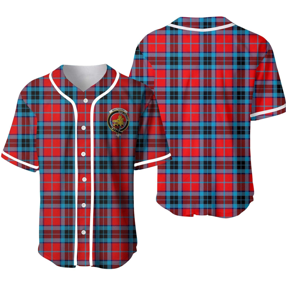 Clan MacTavish Tartan Unisex Baseball Jersey KQ68MG39 Clan MacTavish Tartan Today   