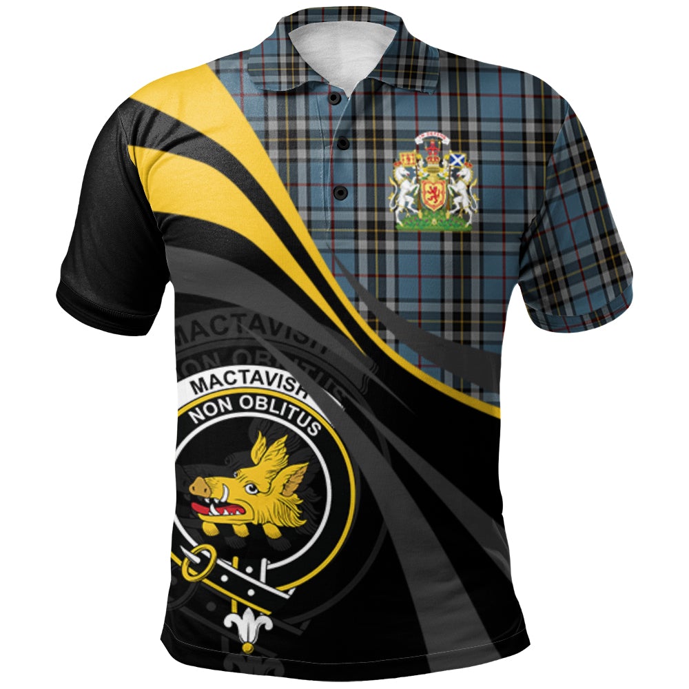 Clan MacTavish Dress Tartan Polo Shirt - Royal Coat Of Arms Style PK61 MacTavish Dress Tartan Tartan Polo   
