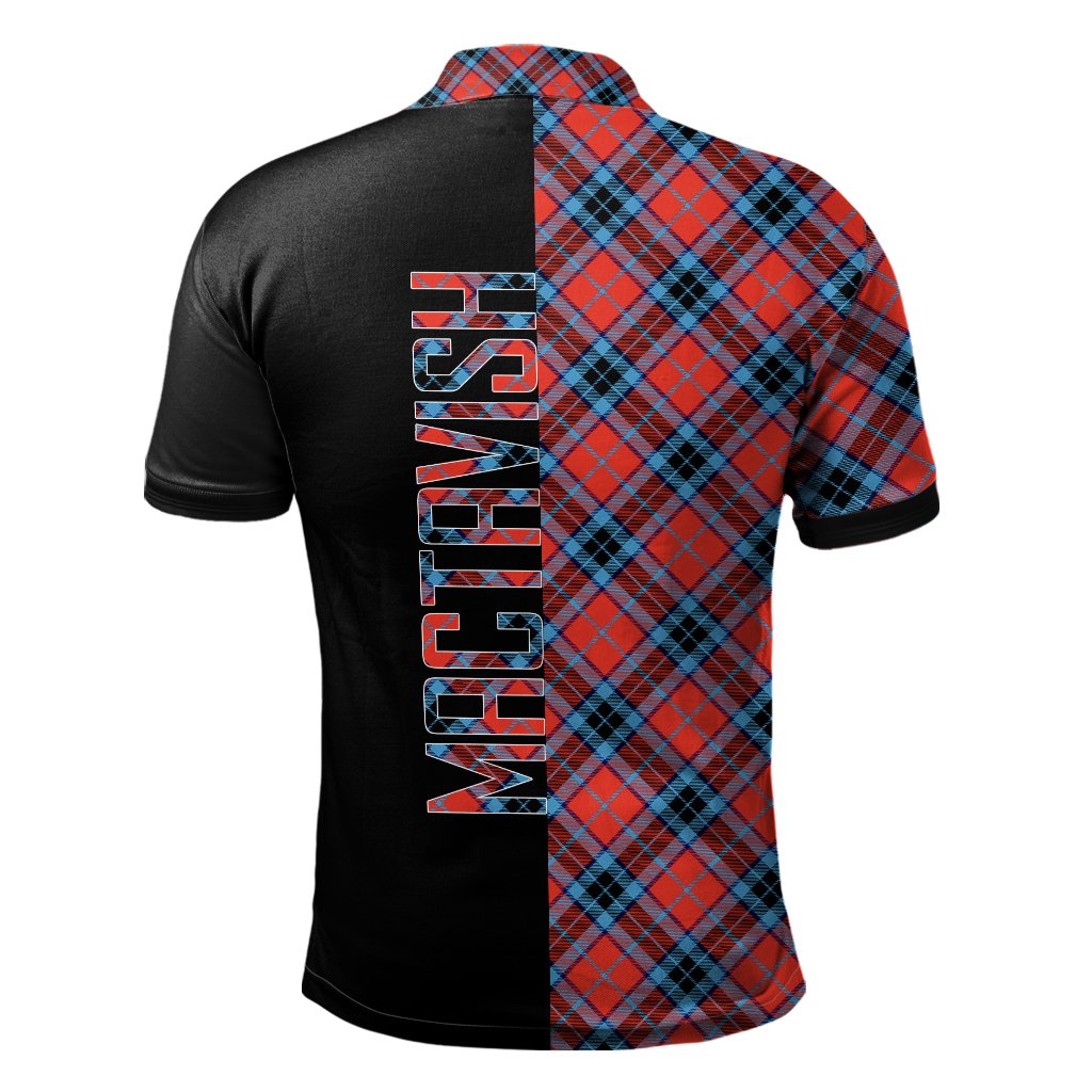 Clan MacTavish Modern Tartan Polo Shirt Half of Me - Cross Style SG51 MacTavish Modern Tartan Tartan Polo   