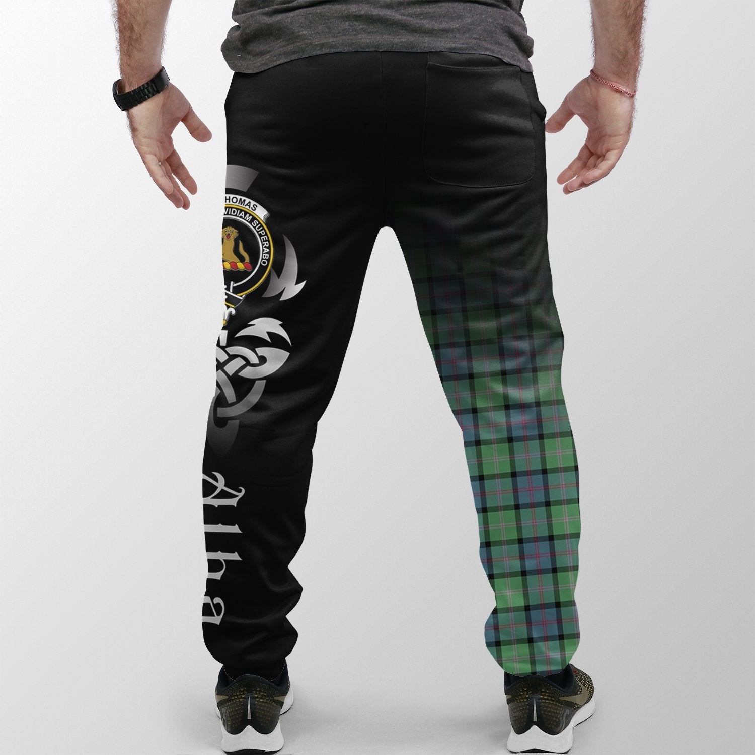 Clan MacThomas Ancient Tartan Crest Jogger Sweatpants  Alba Celtic Style DC77 Clan MacThomas Tartan Today   