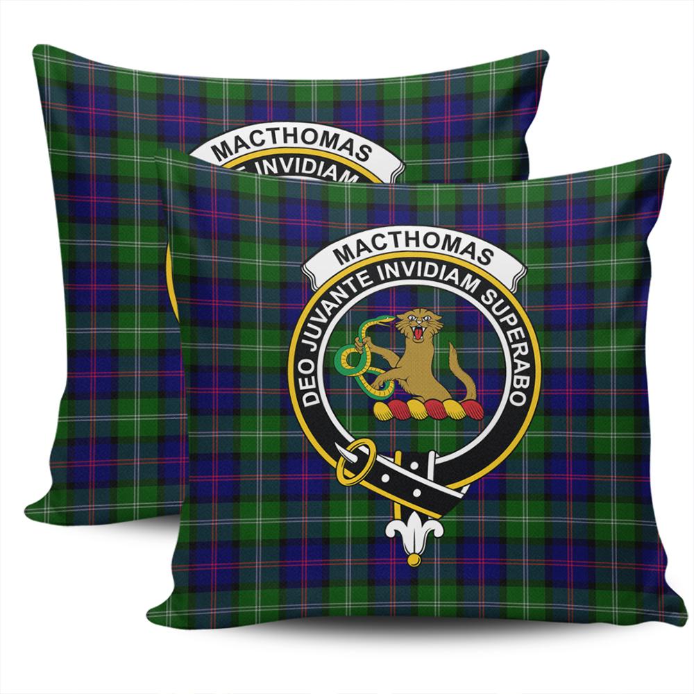 Clan MacThomas Modern Tartan Crest Pillow Cover JJ67 Clan MacThomas Tartan Today   