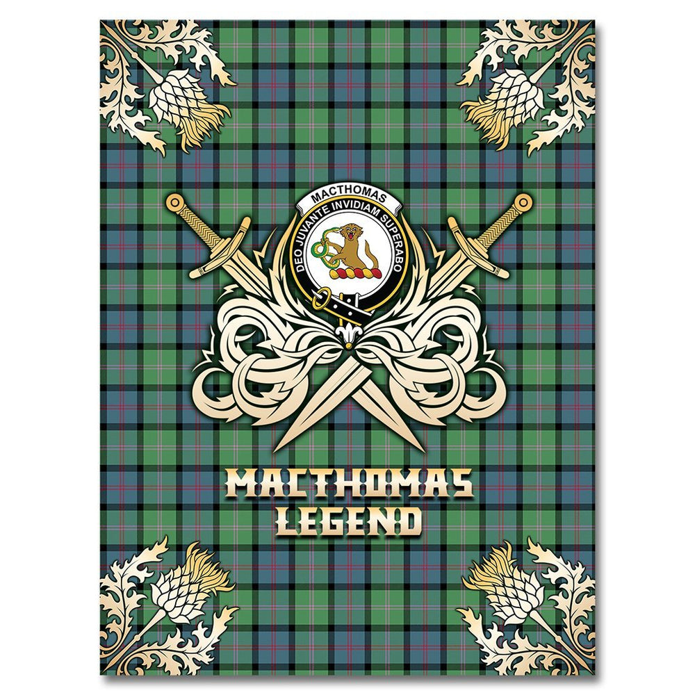 Clan MacThomas Ancient Tartan Gold Courage Symbol Blanket KD26 Clan MacThomas Tartan Today   