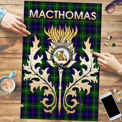 Clan MacThomas Modern Tartan Crest Thistle Jigsaw Puzzles Gift For Family TY83 Clan MacThomas Tartan Today   