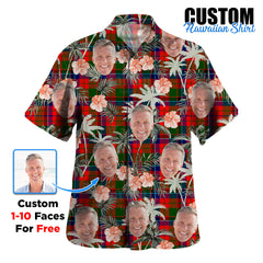 Clan Macnicol Tartan Custom Face Hawaiian Shirt – Unisex Gift for Family Members, Summer Party FY14 Macnicol Tartan Tartan Hawaii Shirt