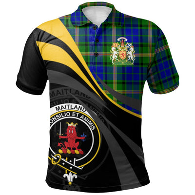 Clan Maitland Tartan Polo Shirt - Royal Coat Of Arms Style