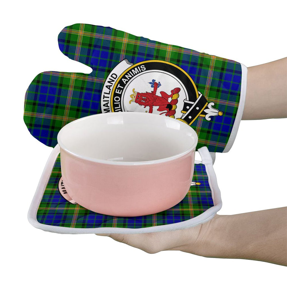 Clan Maitland Tartan Crest Oven Mitt And Pot Holder (2 Oven Mitts + 1 Pot Holder) LZ64 Clan Maitland Tartan Today   