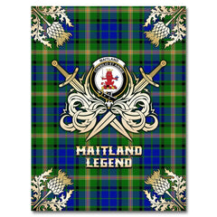 Clan Maitland Tartan Gold Courage Symbol Blanket ZQ55 Clan Maitland Tartan Today   
