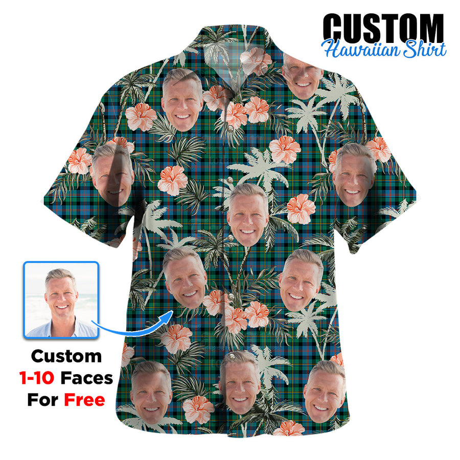 Clan Malcolm Ancient Tartan Custom Face Hawaiian Shirt – Unisex Gift for Family Members, Summer Party VT49 Malcolm Ancient Tartan Tartan Hawaii Shirt