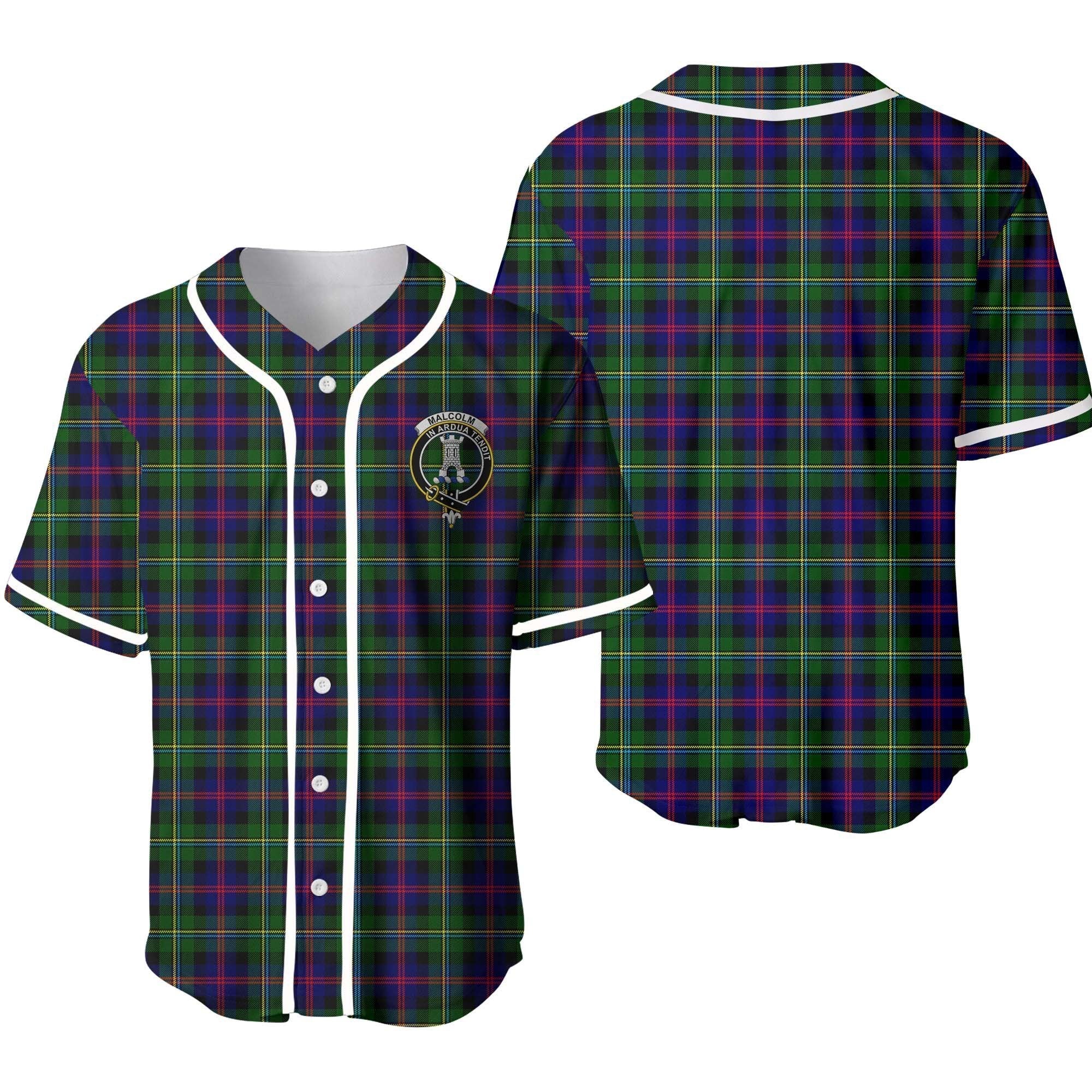 Clan Malcolm (or MacCallum) Tartan Unisex Baseball Jersey RR76AI29 Clan MacCallum Tartan Today   
