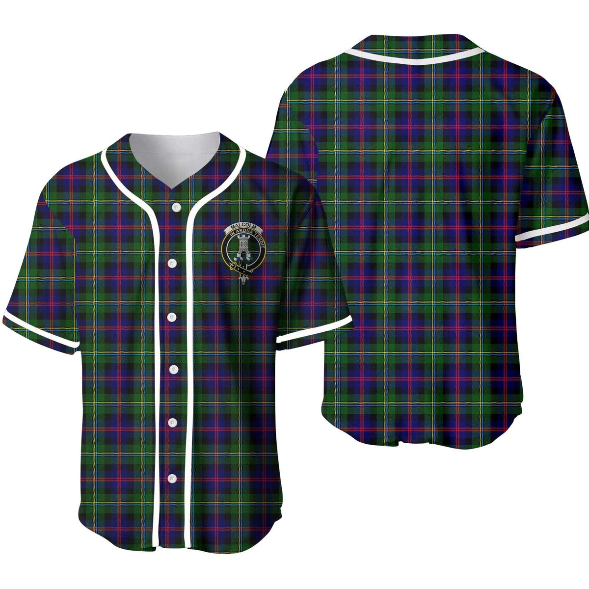 Clan Malcolm (or MacCallum) Tartan Unisex Baseball Jersey RR76AI29 Clan MacCallum Tartan Today   
