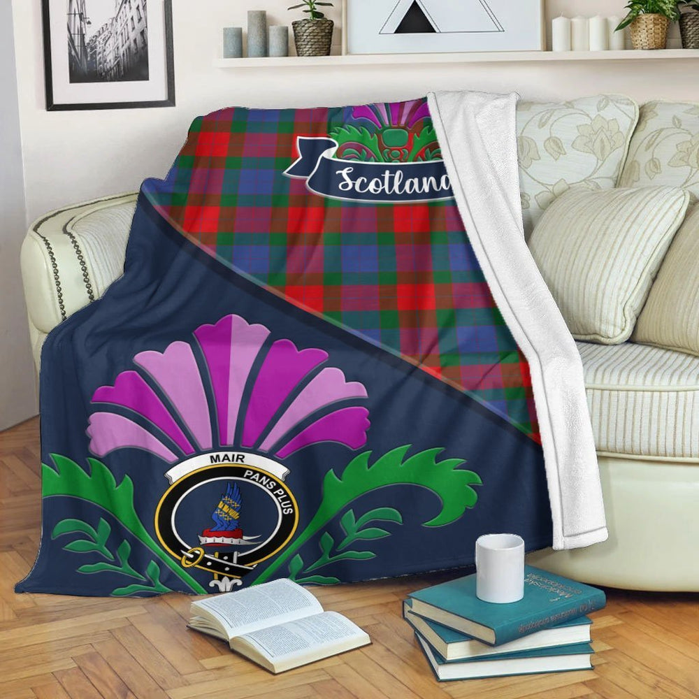 Clan Mar Tartan Crest Premium Blanket Thistle Style BX88 Clan Mar Tartan Today   