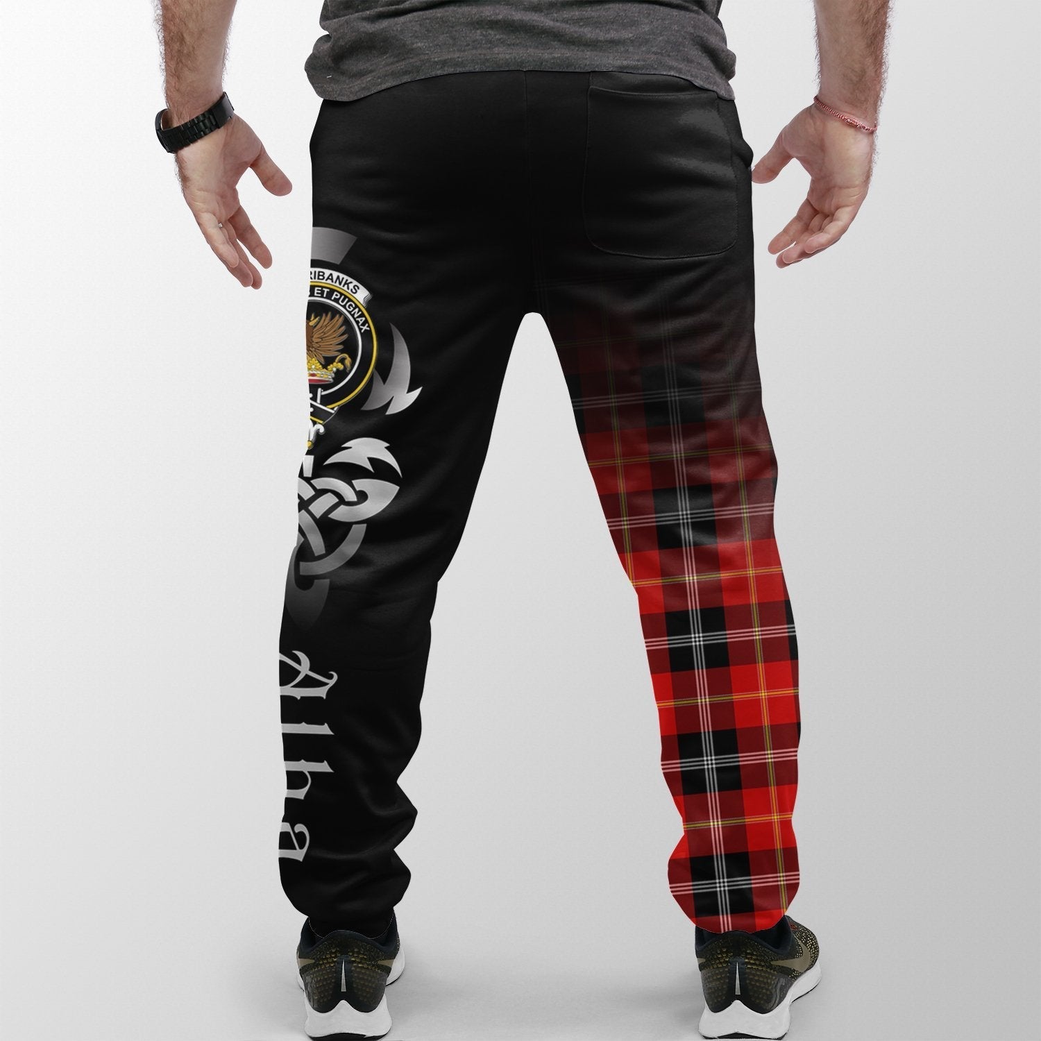 Clan Marjoribanks Tartan Crest Jogger Sweatpants  Alba Celtic Style ZX50 Clan Marjoribanks Tartan Today   