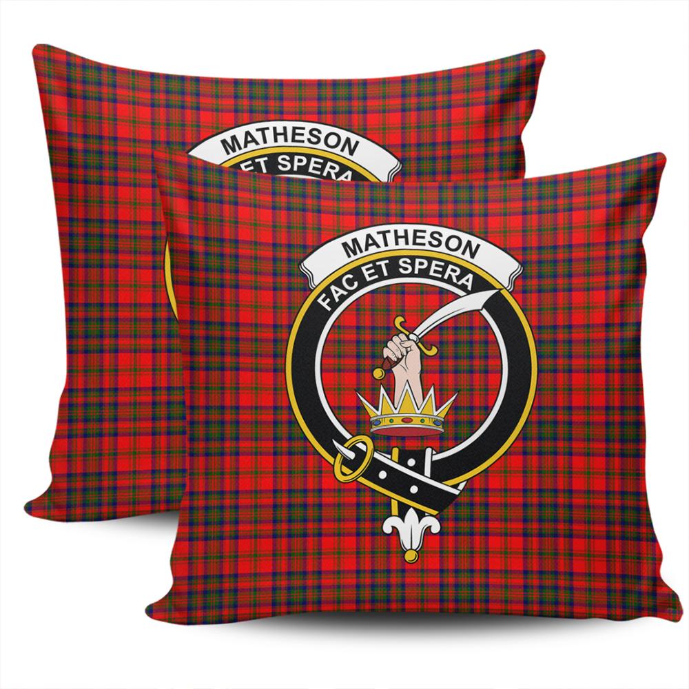 Clan Matheson Modern Tartan Crest Pillow Cover RW99 Clan Matheson Tartan Today   