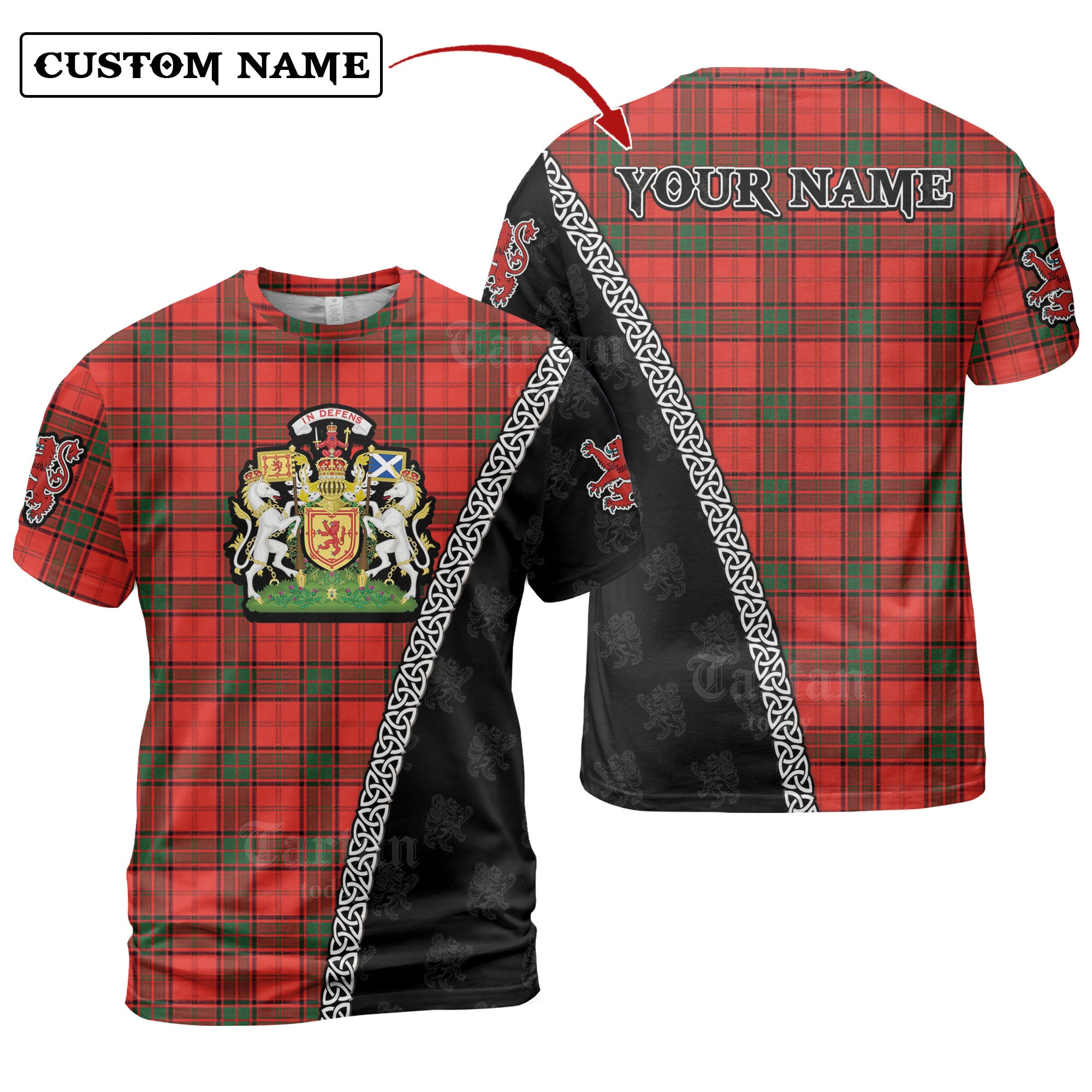Maxtone Tartan Shirt with Scotland Coat of Arms & Custom Name MY10