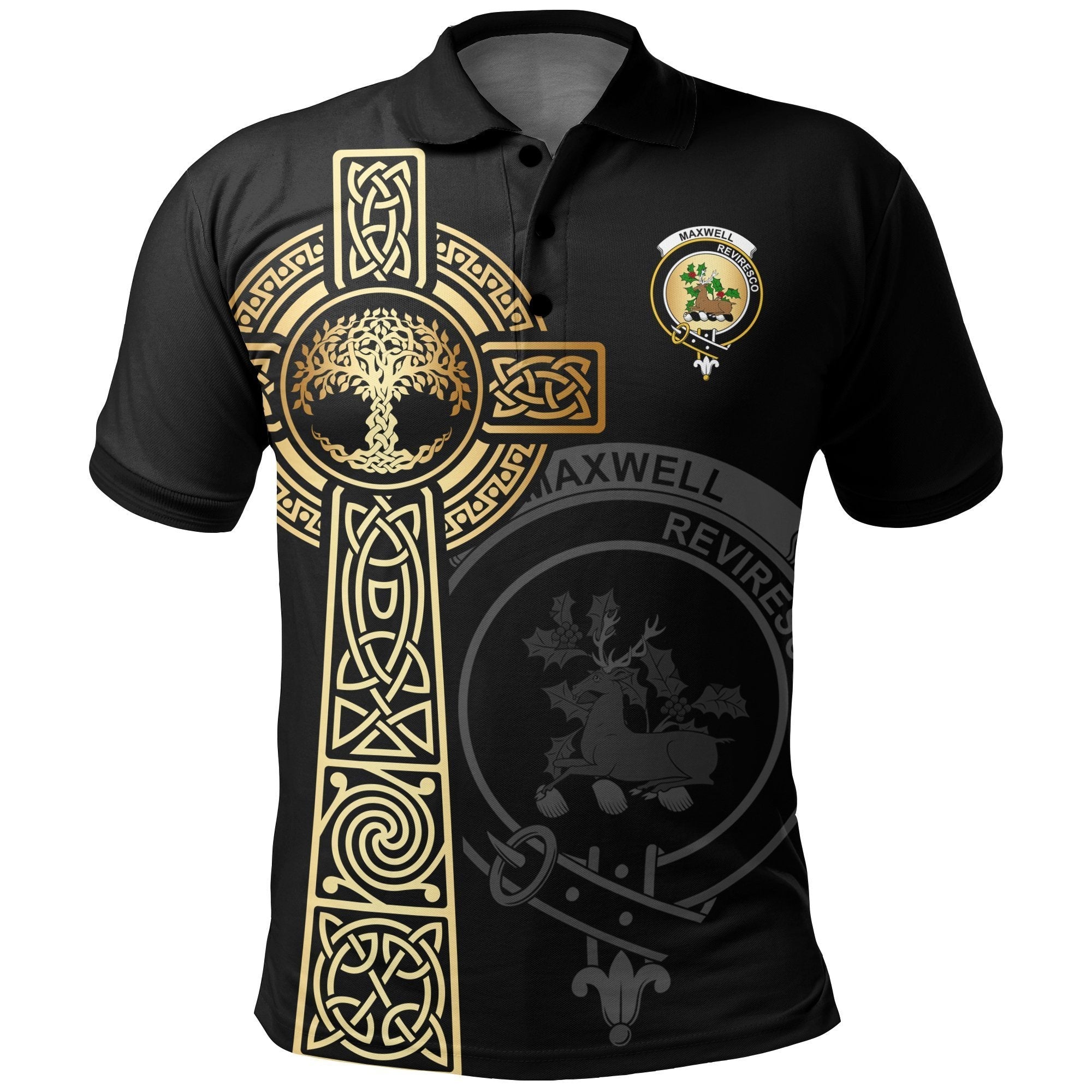 Clan Maxwell Clan Unisex Polo Shirt - Celtic Tree Of Life VG72 Maxwell Tartan Tartan Polo   