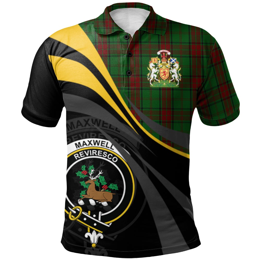 Clan Maxwell Hunting Tartan Polo Shirt - Royal Coat Of Arms Style NI92 Maxwell Hunting Tartan Tartan Polo   