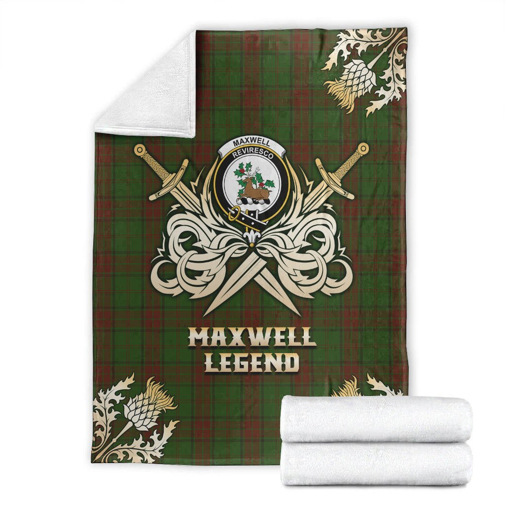 Clan Maxwell Hunting Tartan Gold Courage Symbol Blanket HF17 Clan Maxwell Tartan Today   