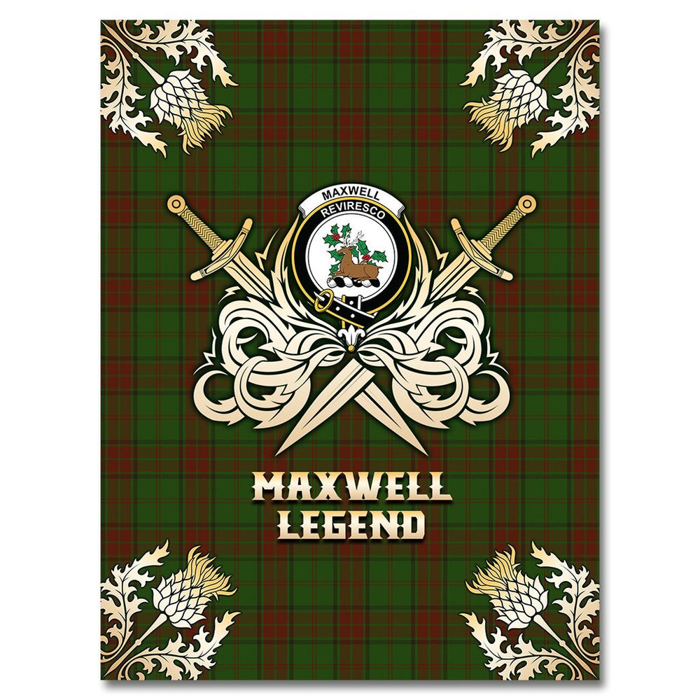 Clan Maxwell Hunting Tartan Gold Courage Symbol Blanket HF17 Clan Maxwell Tartan Today   