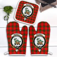 Clan Maxwell Modern Tartan Crest Oven Mitt And Pot Holder (2 Oven Mitts + 1 Pot Holder) VS26 Clan Maxwell Tartan Today   