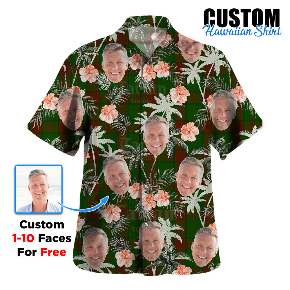 Clan Maxwell Hunting Tartan Custom Face Hawaiian Shirt – Unisex Gift for Family Members, Summer Party CH11 Maxwell Hunting Tartan Tartan Hawaii Shirt