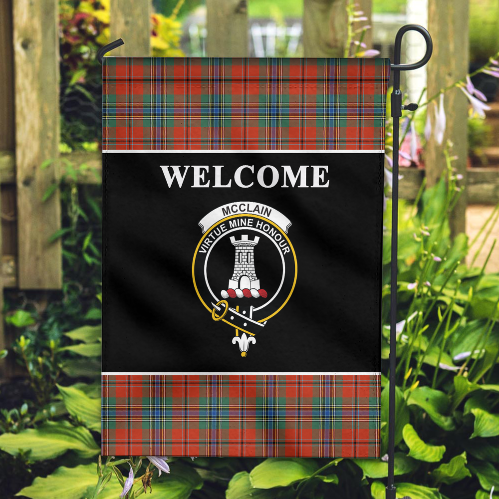Clan McClain Tartan Crest Black Garden Flag RV93 Clan Garden Tartan Today   