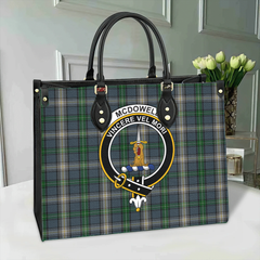 Clan McDowell Tartan Crest Leather Bag IA48 Clan Borthwick Tartan Today   