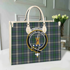 Clan McDowell Tartan Crest Leather Bag IA48 Clan Borthwick Tartan Today   