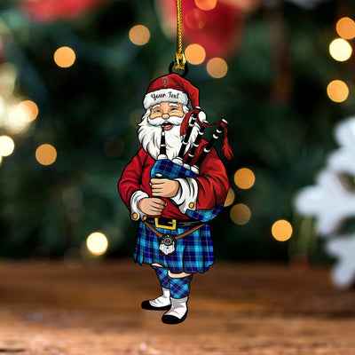 Personalized Clan McKerrell Clan Crest Tartan Santa Ornament – Custom Acrylic Christmas Decoration LQ53