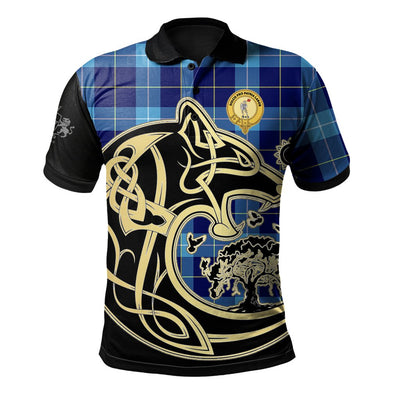Clan McKerrell Tartan Polo Shirt Viking Wolf