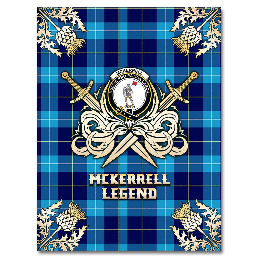 Clan McKerrell Tartan Gold Courage Symbol Blanket HC30 Clan Kerr Tartan Today   