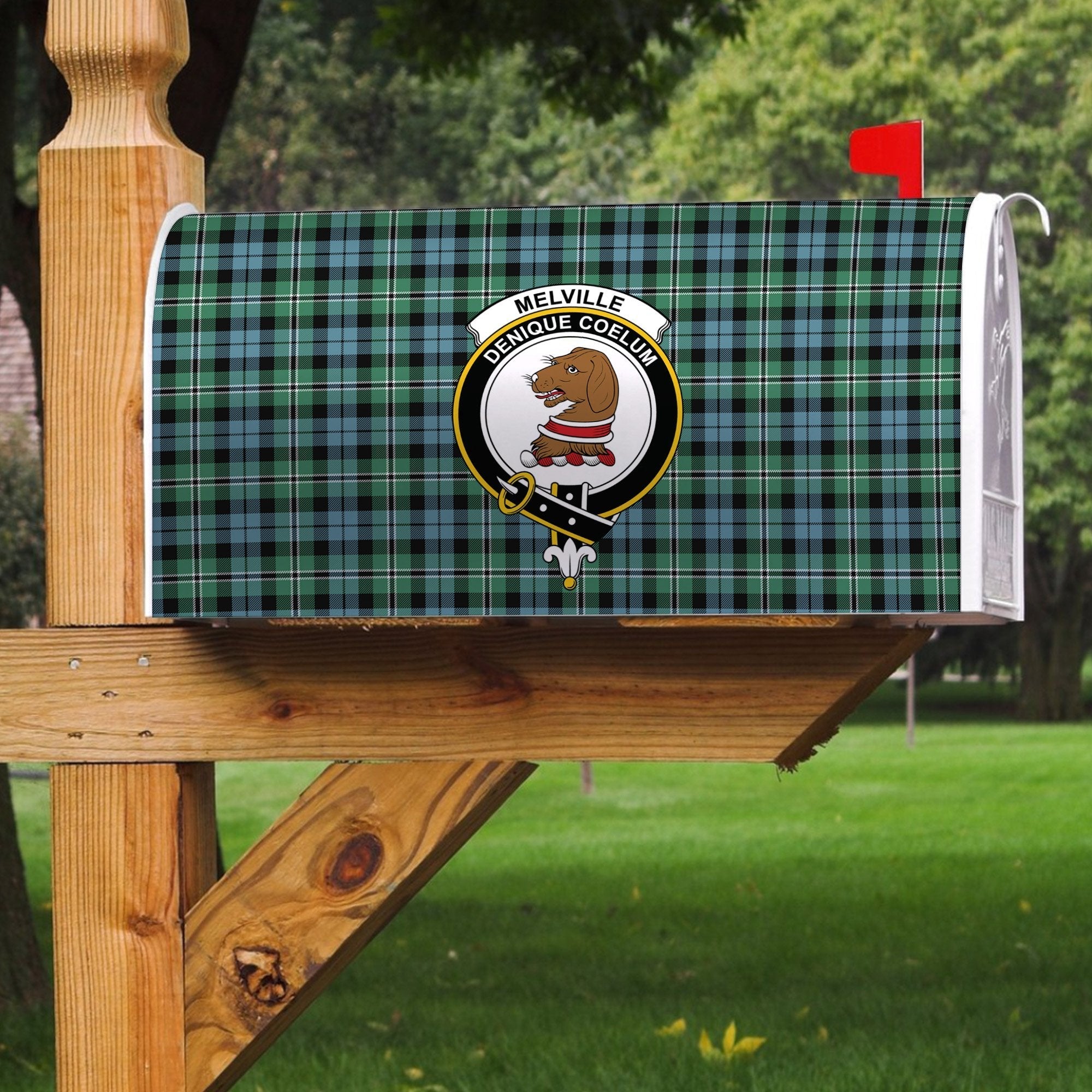 Clan Melville Tartan Crest Mailbox RH89 Clan Melville Tartan Today   