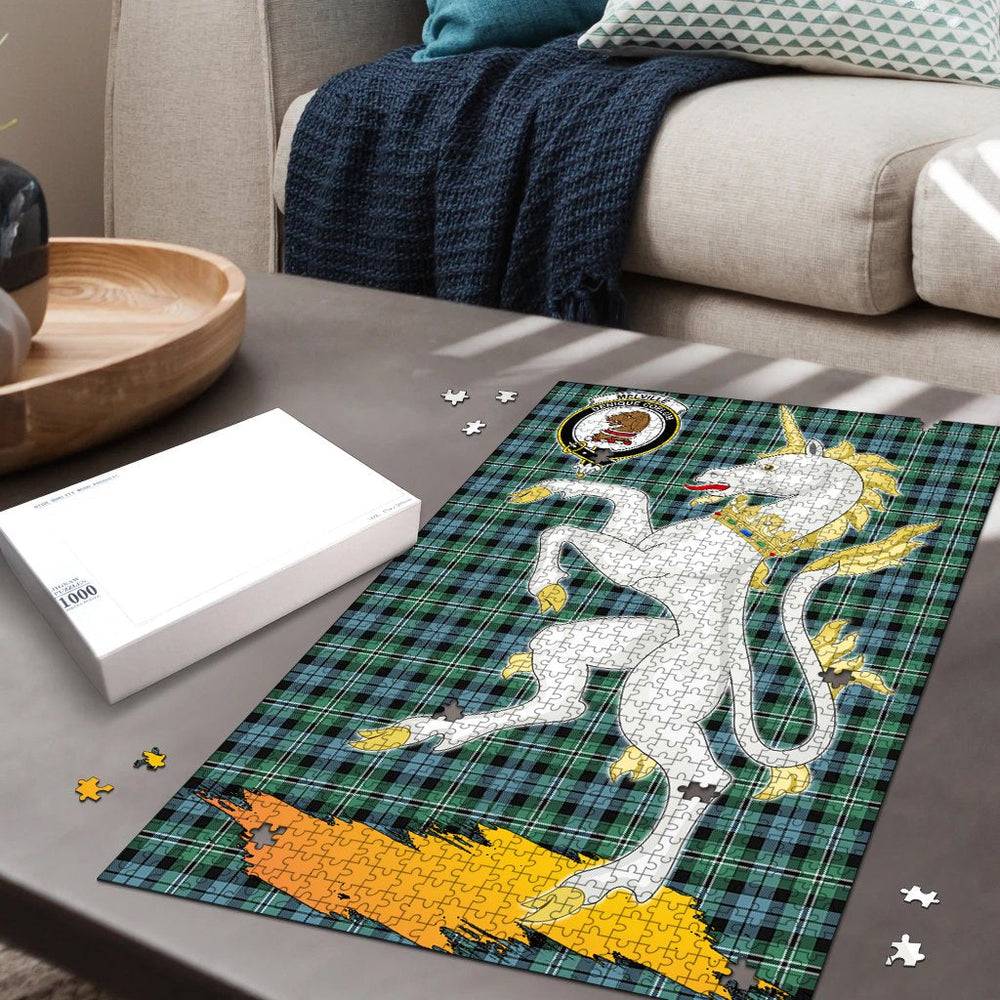 Clan Melville Tartan Crest Unicorn Scotland Jigsaw Puzzles Gift For Family OG57 Clan Melville Tartan Today   
