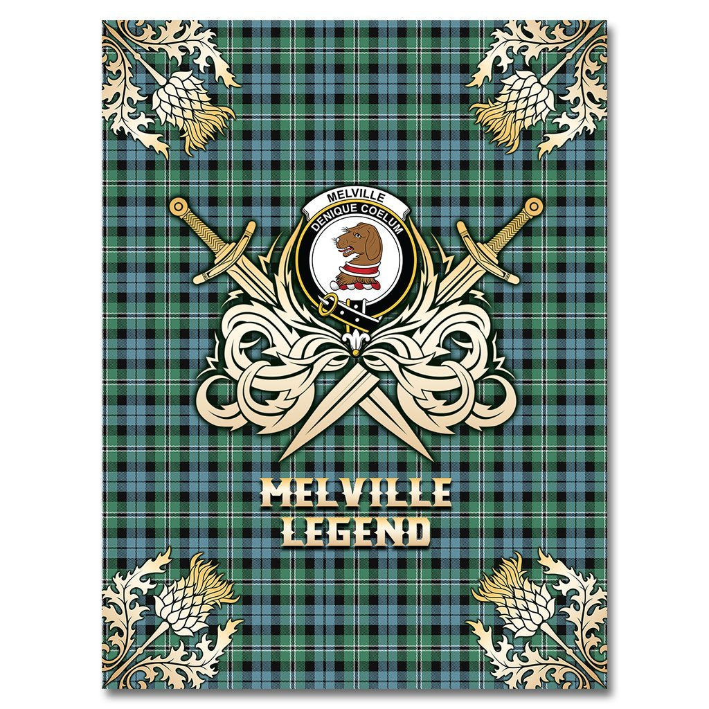 Clan Melville Tartan Gold Courage Symbol Blanket MD71 Clan Melville Tartan Today   