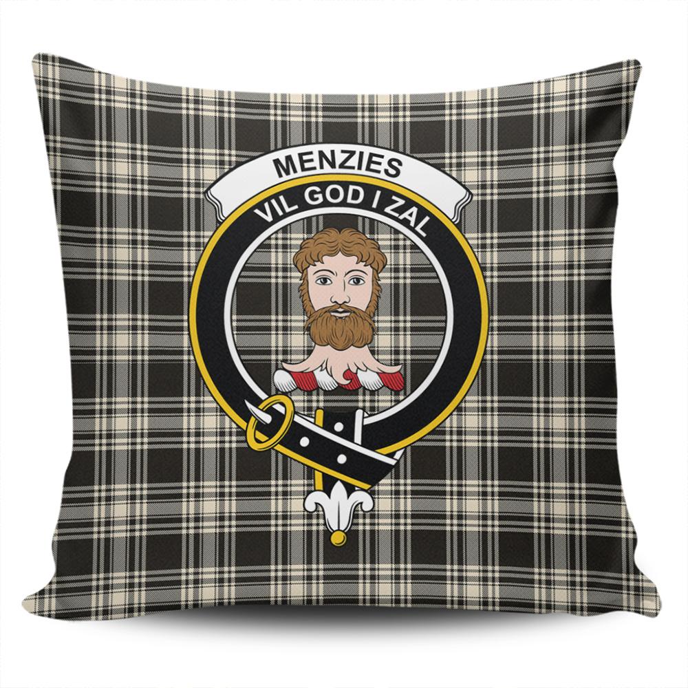Clan Menzies Black & White Ancient Tartan Crest Pillow Cover DK98 Clan Menzies Tartan Today   