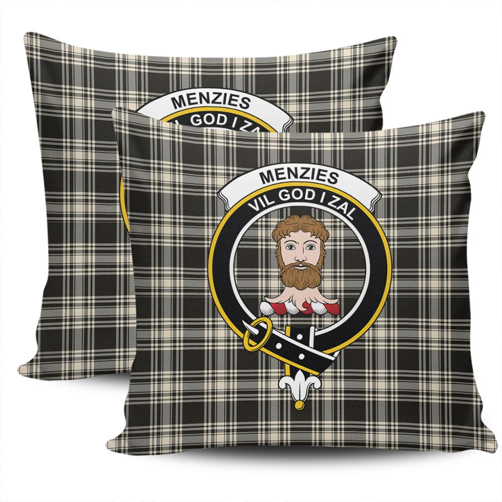 Clan Menzies Black & White Ancient Tartan Crest Pillow Cover DK98 Clan Menzies Tartan Today   