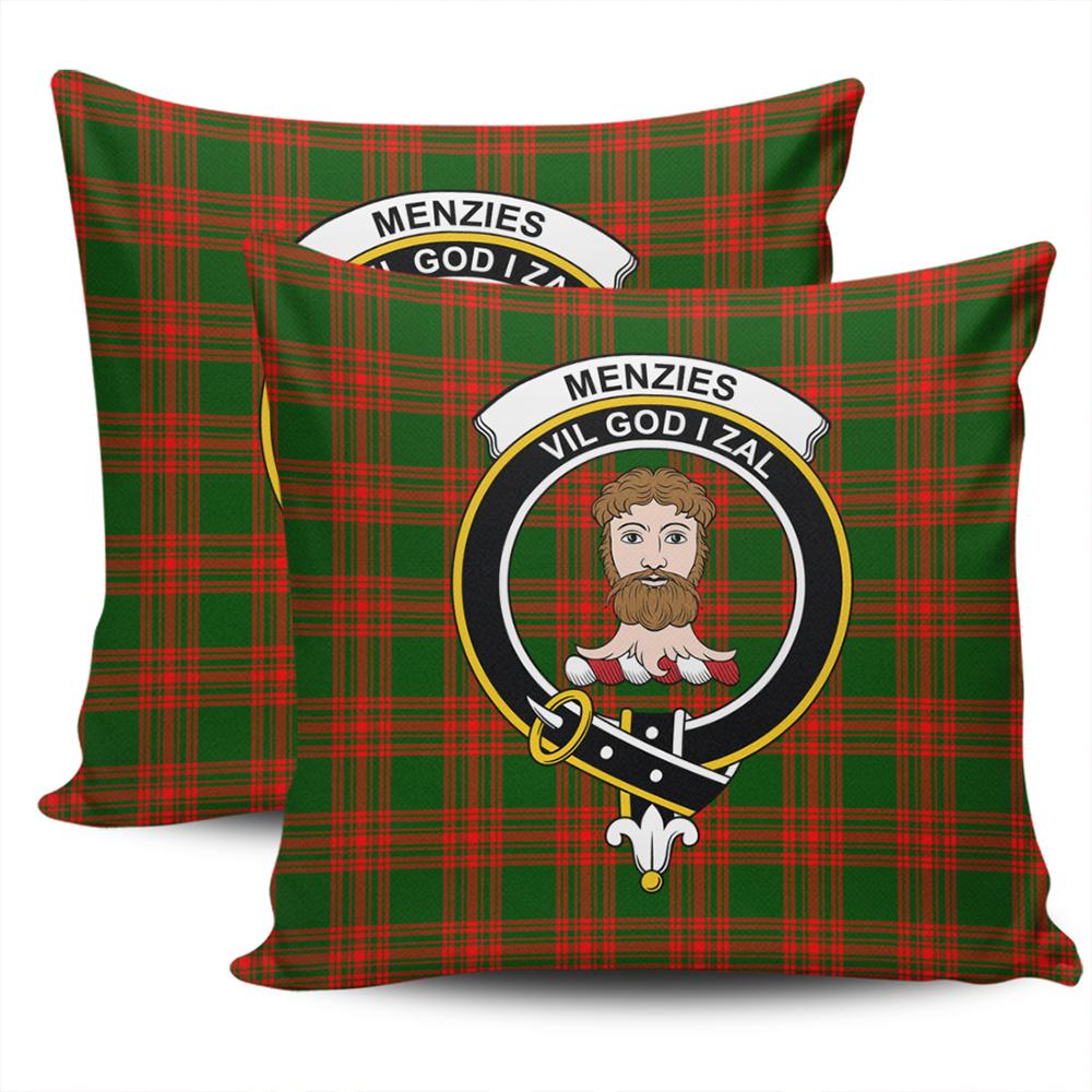 Clan Menzies Green Modern Tartan Crest Pillow Cover TP78 Clan Menzies Tartan Today   