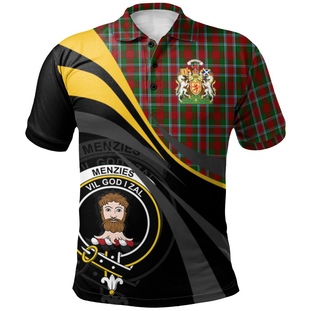 Clan Menzies 01 Tartan Polo Shirt - Royal Coat Of Arms Style SD82 Menzies 01 Tartan Tartan Polo   