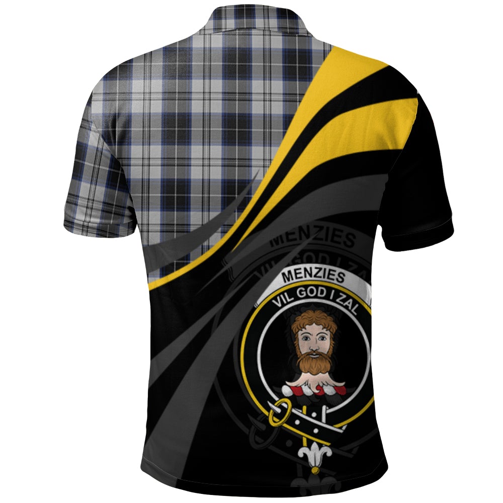 Clan Menzies Black Dress Tartan Polo Shirt - Royal Coat Of Arms Style KL95 Menzies Black Dress Tartan Tartan Polo   