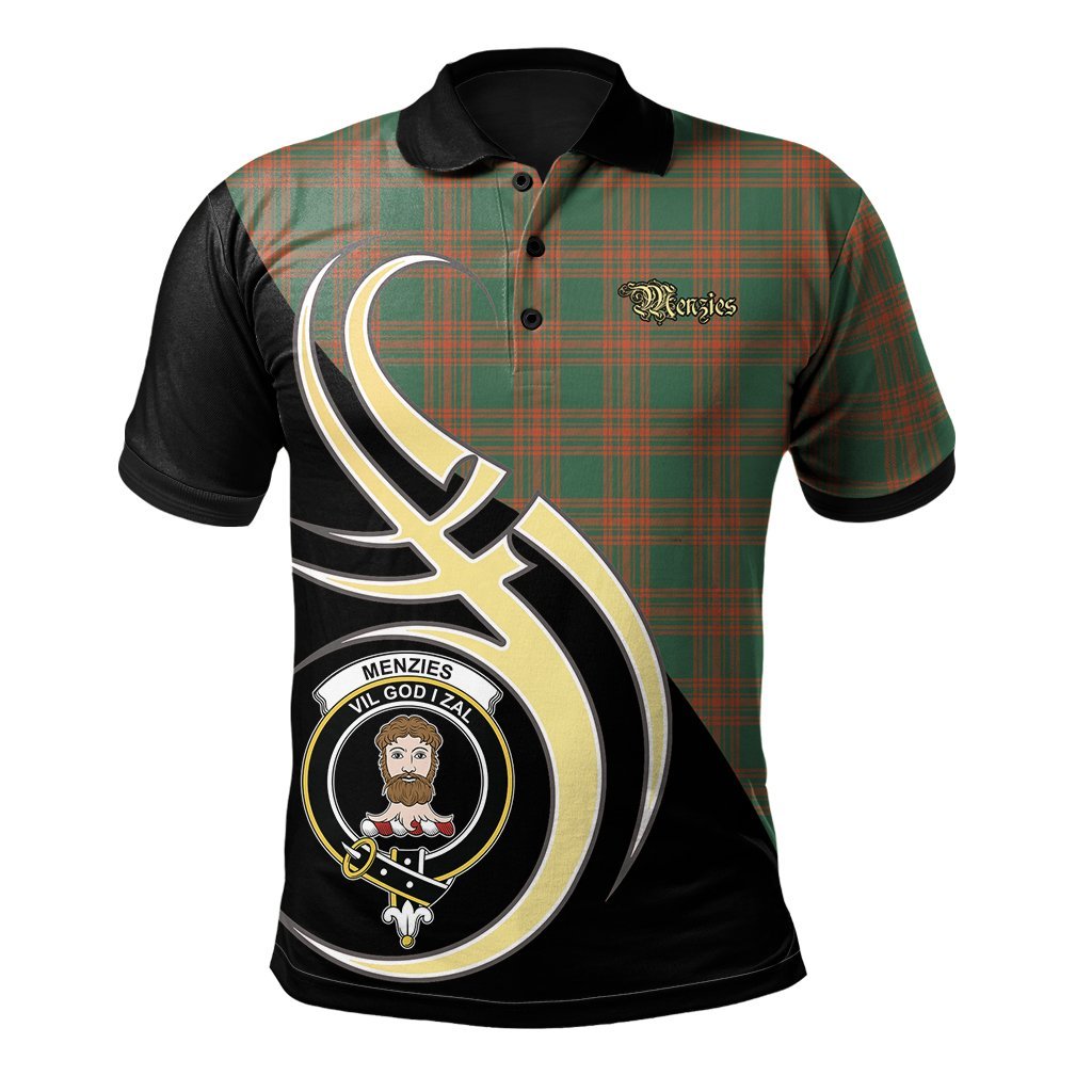 Clan Menzies Green Ancient Tartan Polo Shirt - Believe In Me Style AT37 Menzies Green Ancient Tartan Tartan Polo   