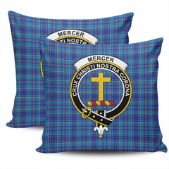 Clan Mercer Modern Tartan Crest Pillow Cover AH90 Clan Mercer Tartan Today   