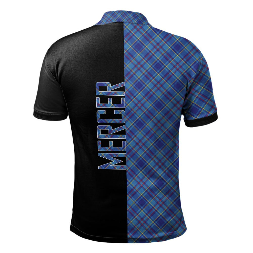 Clan Mercer Modern Tartan Polo Shirt Half of Me - Cross Style OA27 Mercer Modern Tartan Tartan Polo   