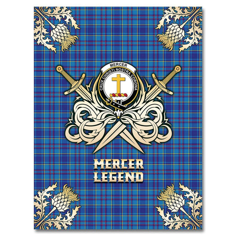 Clan Mercer Modern Tartan Gold Courage Symbol Blanket BH46 Clan Mercer Tartan Today   