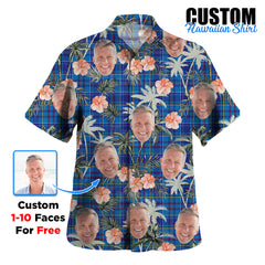 Clan Mercer Modern Tartan Custom Face Hawaiian Shirt – Unisex Gift for Family Members, Summer Party PL48 Mercer Modern Tartan Tartan Hawaii Shirt